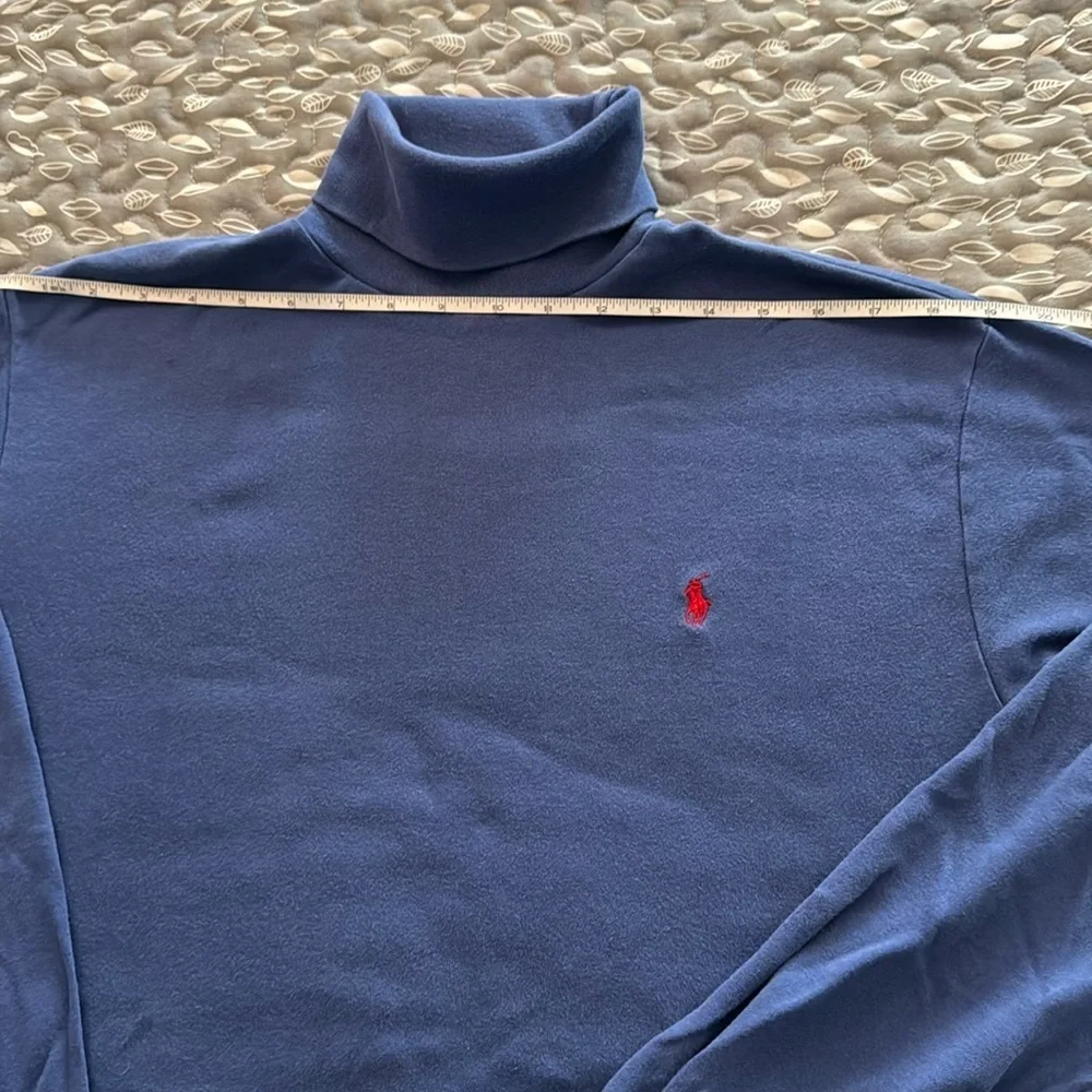 POLO RALPH LAUREN men’s blue turtleneck, Medium